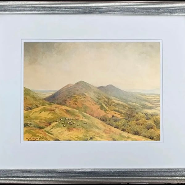 On the Malvern Hills . Original watercolour by Christopher Hughes 