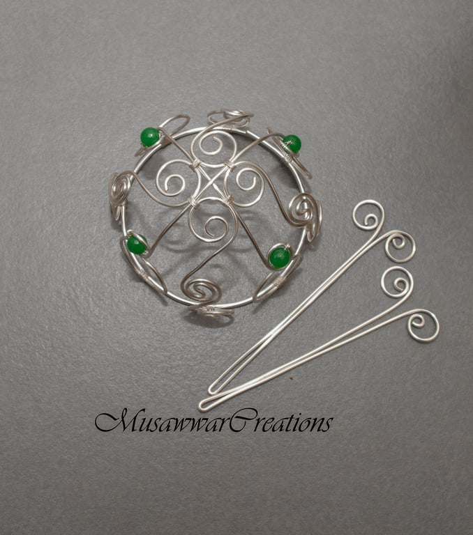 Elegant Silver Wire Hair Bun Cage – Spiral Design Hair Holder