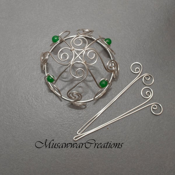 Elegant Silver Wire Hair Bun Cage – Spiral Design Hair Holder