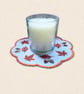 Autumn Acorn and Leaf Candle Mat - Embroidered Woodland Home Decor