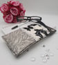 Glasses case butterfly patchwork black, cream and silver.  - Image 2