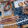 Old Gold Denim Slow Stitching kit - gift for teenager
