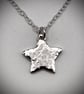 Hammered Star Sterling Silver Pendant Necklace - Image 2