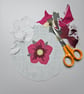 Hellebore mini hoop, handmade embroidered hanging decoration - Image 3