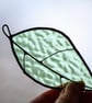 Green leaf stained glass suncatcher - Image 1