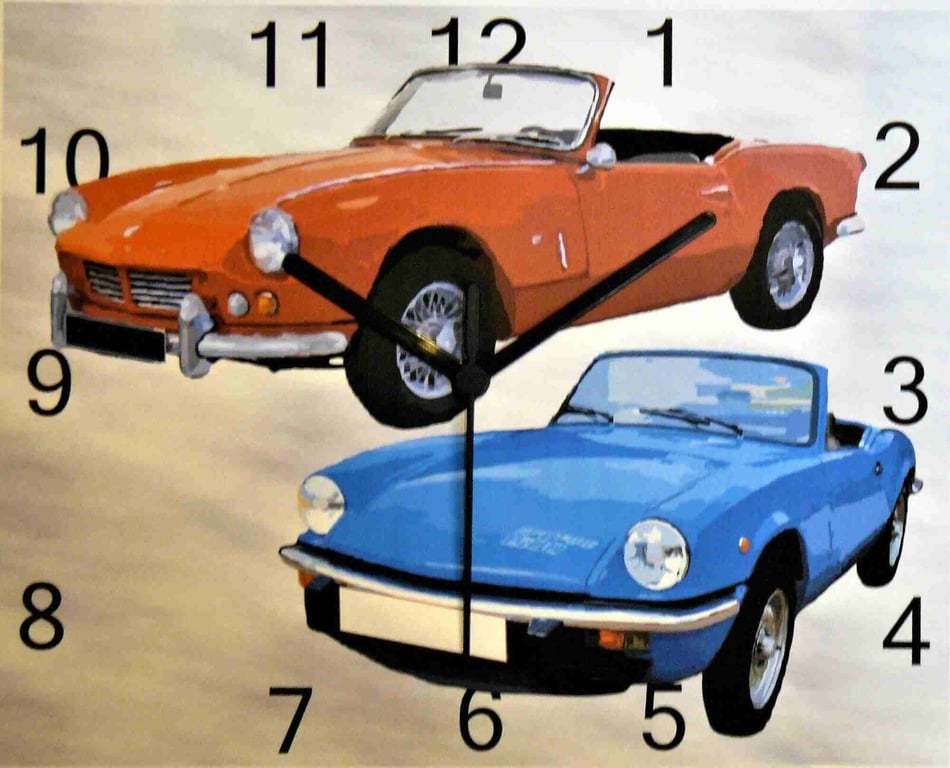 triump spitfire wall hanging clock spitfire cars
