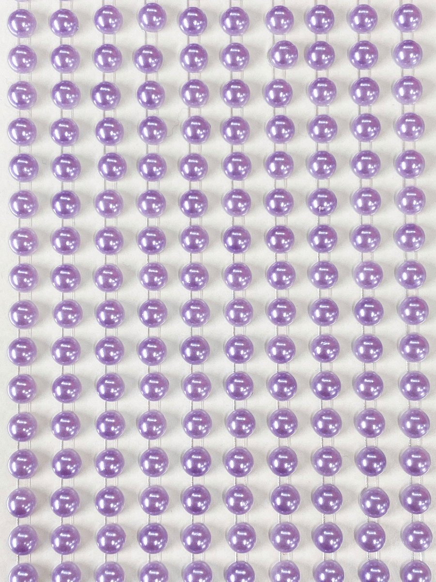 200 Self Adhesive Pearls 6mm Beautiful Small Round Lilac Purple Pearl Stick On A