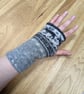 Nordic Grey Wrist Warmers Upcycled from Wool Mix Jumpers - Image 3