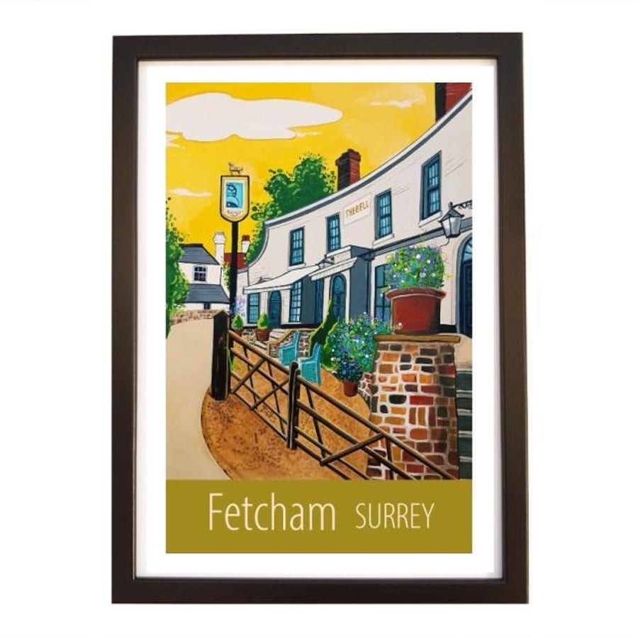 Fetcham Surrey travel poster print by Susie West