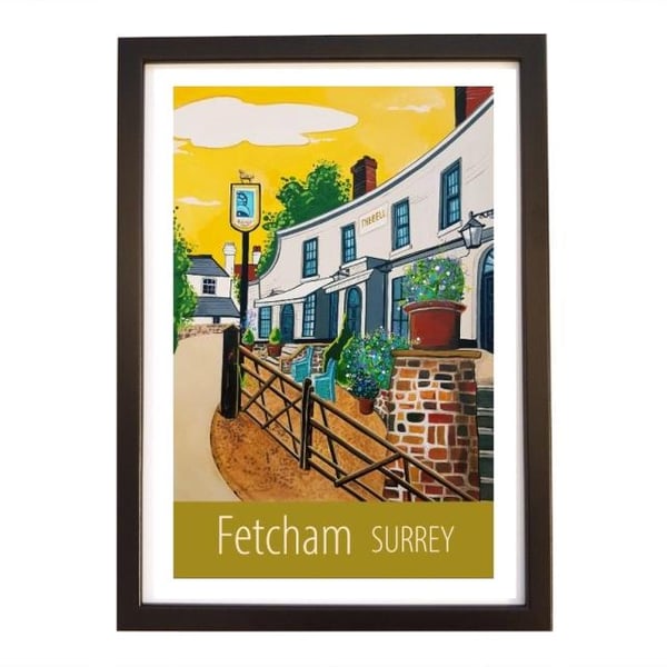 Fetcham Surrey travel poster print by Susie West