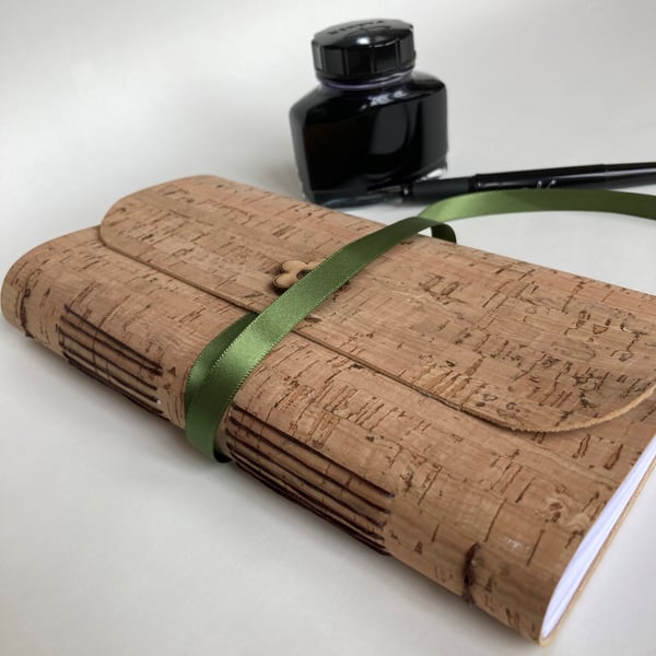 Slim wrap-around journal made from cork