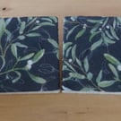 Marble 'Mistletoe' Coasters