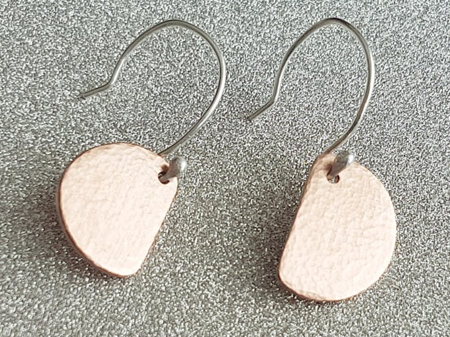 Copper Semi Circle Earrings.