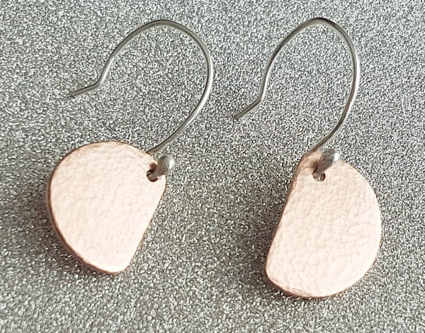 Copper Semi Circle Earrings.
