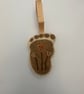 Hanging new baby footprint 3 hearts beaded embroidered nursery decoration gift - Image 8