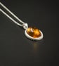  Baltic amber and sterling silver gemstone pendant necklace