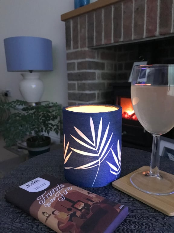 Tea light lantern,evening ambience, full of Botanical charm.