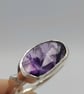 Handmade Organic Silver Ring with Trapiche Amethyst - Size N
