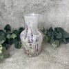 Decoupage Glass Carafe Vase: Lavender, Floral Rustic home decor, Upcycled