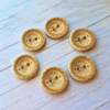 6 x Buttons in Natural Wood - 20mm Handmade With Love