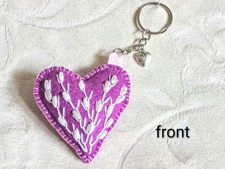 Felt Heart Keychain & Pocket Hug, Handmade Bag Charm Gifthandmade keychain