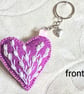 Felt Heart Keychain & Pocket Hug, Handmade Bag Charm Gift handmade keychain - Image 1