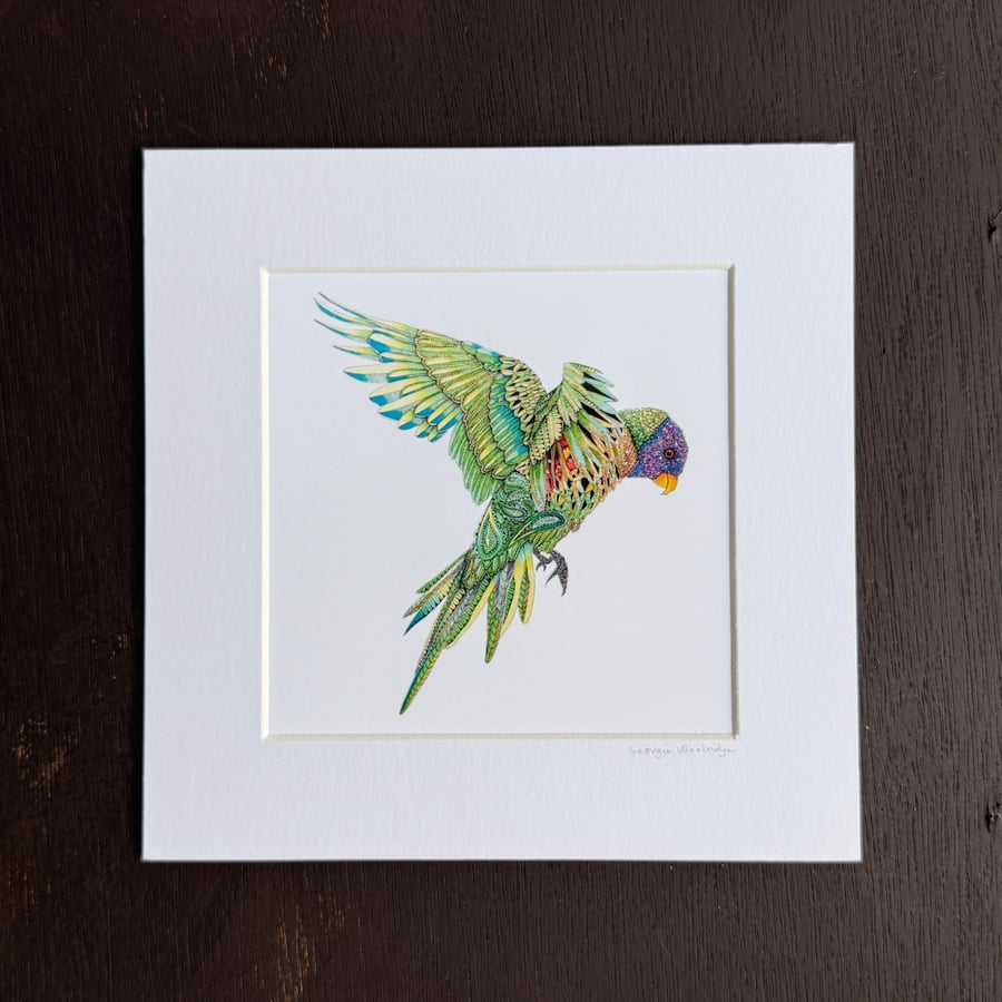 'Emerald' 8" x 8" Mounted Print