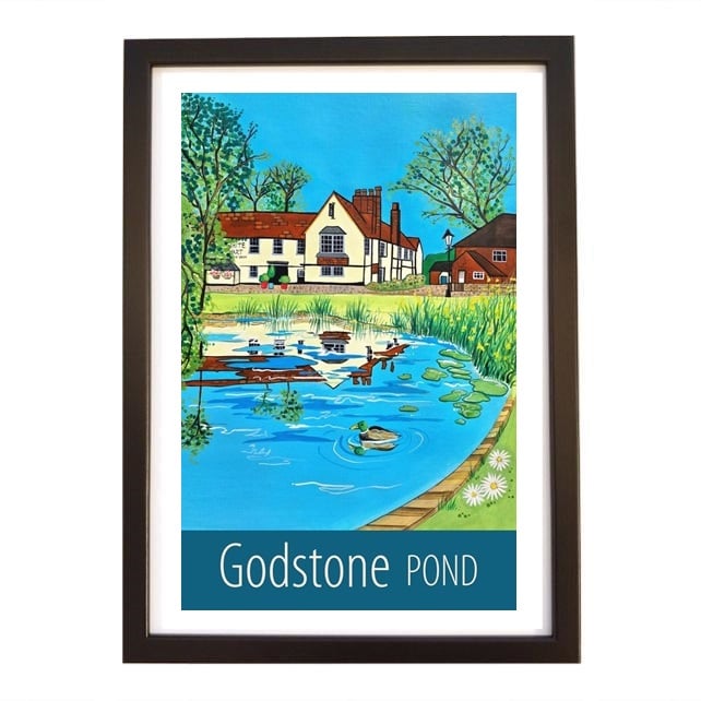 Godstone Pond travel poster print by Susie West