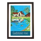Godstone Pond travel poster print by Susie West