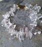 Bracelet from clear quartz chips with brass clasp
