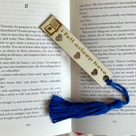 Wooden Bookmark. Wooden Bookmark, ‘I fell asleep here’. Father’s Day. Gift Idea.