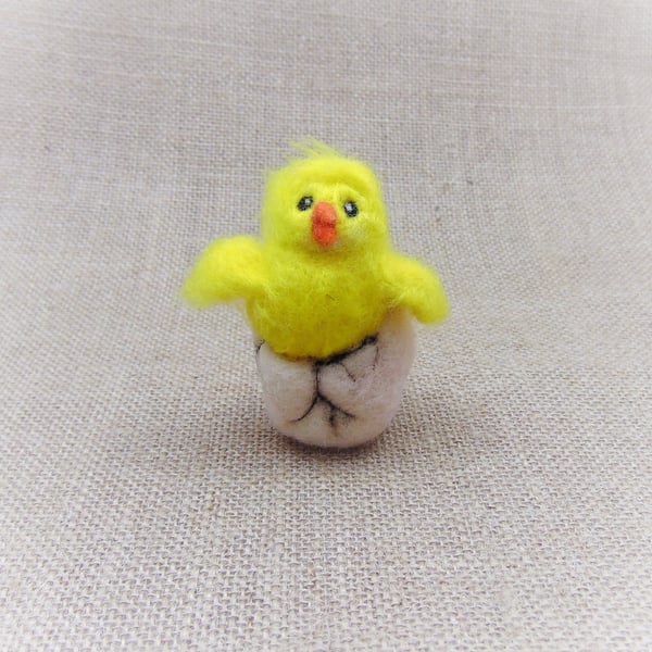 Easter Chick Decoration, Needle Felted Chick, Chick in Egg, Cute Easter Chick
