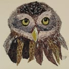 Little Owl Original Textile Art 