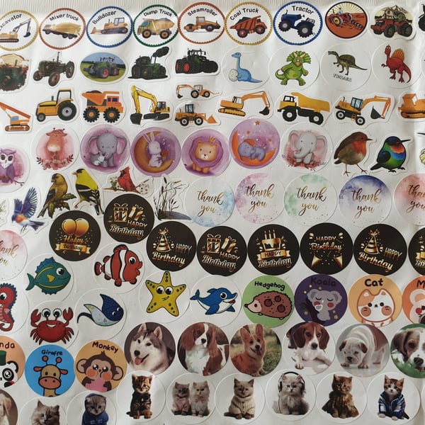  Stickers - 50 ASSORTED MIX  - PLEASE SEE PHOTOS for Example Designs Included