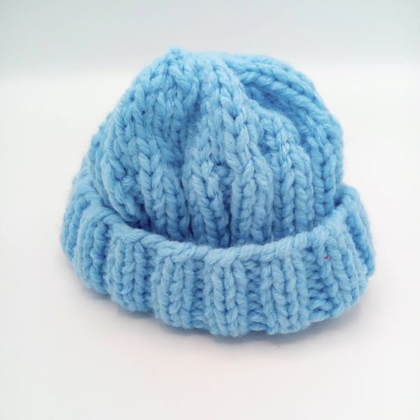Super Chunky Ribbed Hat for a Girl or Boy, Child's Winter Hat, Knitted Hat