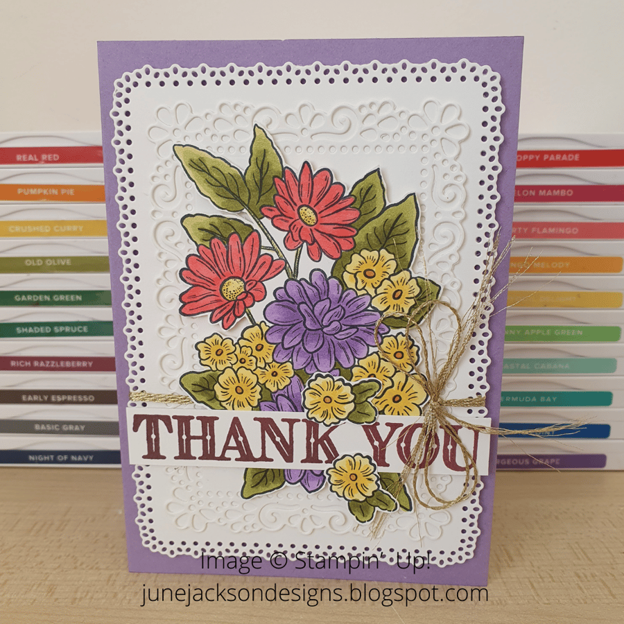 Floral Thank You card, handmade Stampin Up card