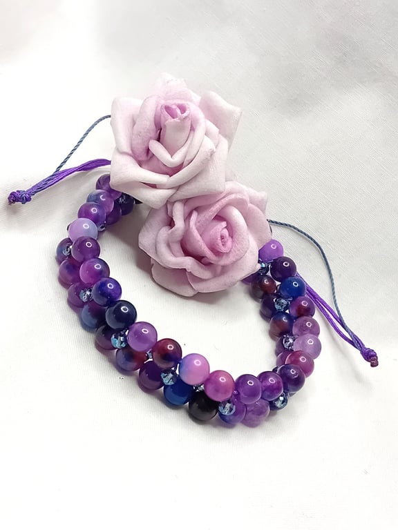 Genuine Sugilite Double Strand Bracelet
