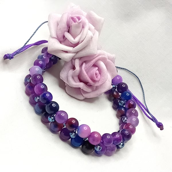 Genuine Sugilite Double Strand Bracelet