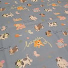 Blue Dogs Pattern Fabric