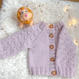Dusky Pink Baby Cardigan for up to 3 months 