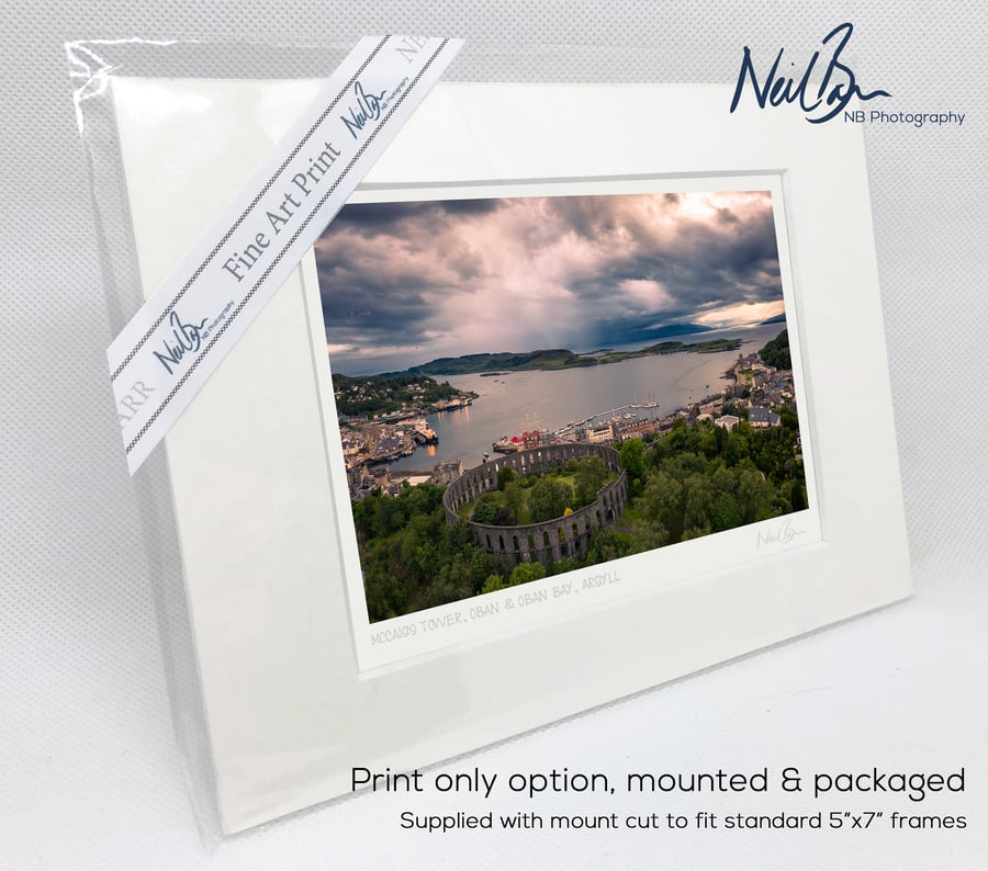McCaig's Tower, Oban & Oban Bay, Argyll - A6 (7" x 5") Unframed Print
