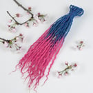 Blue and Pink Ombre - Wool Dreadlocks - Choose Your Amount and Length - SE or DE