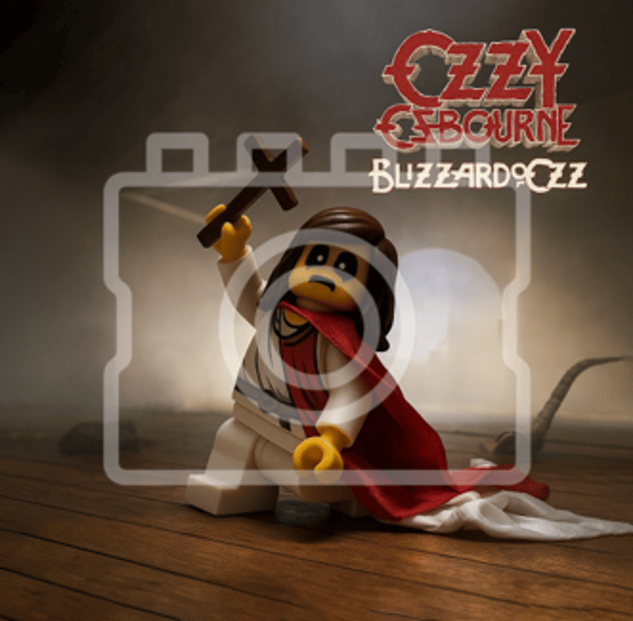LEGO-Inspired Ozzy Osbourne – Blizzard of Ozz 5x5" Mounted Print