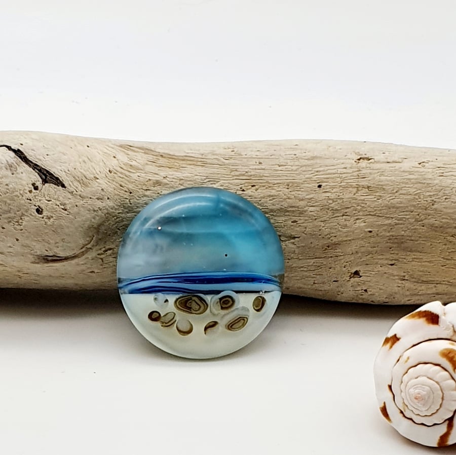 Fused Glass Seascape Brooch