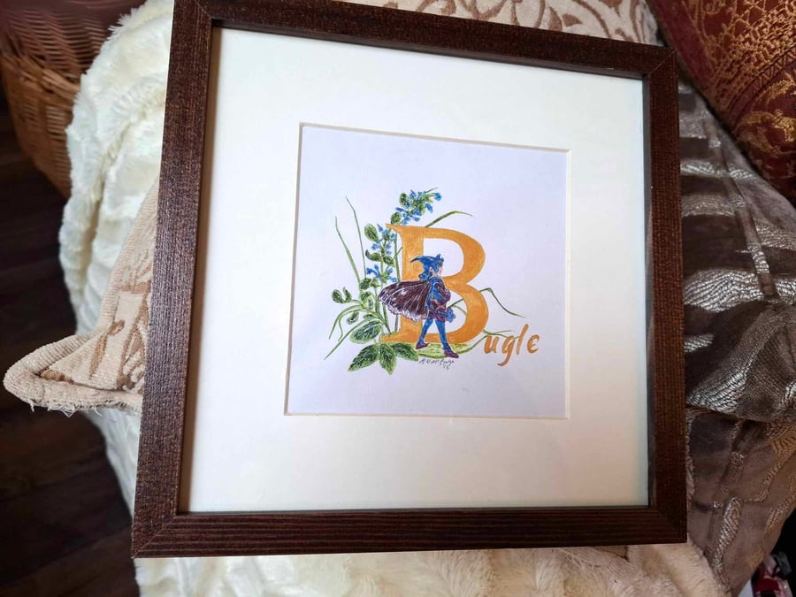 Original Water Colour And Mixed Media Picture Framed Free P&P