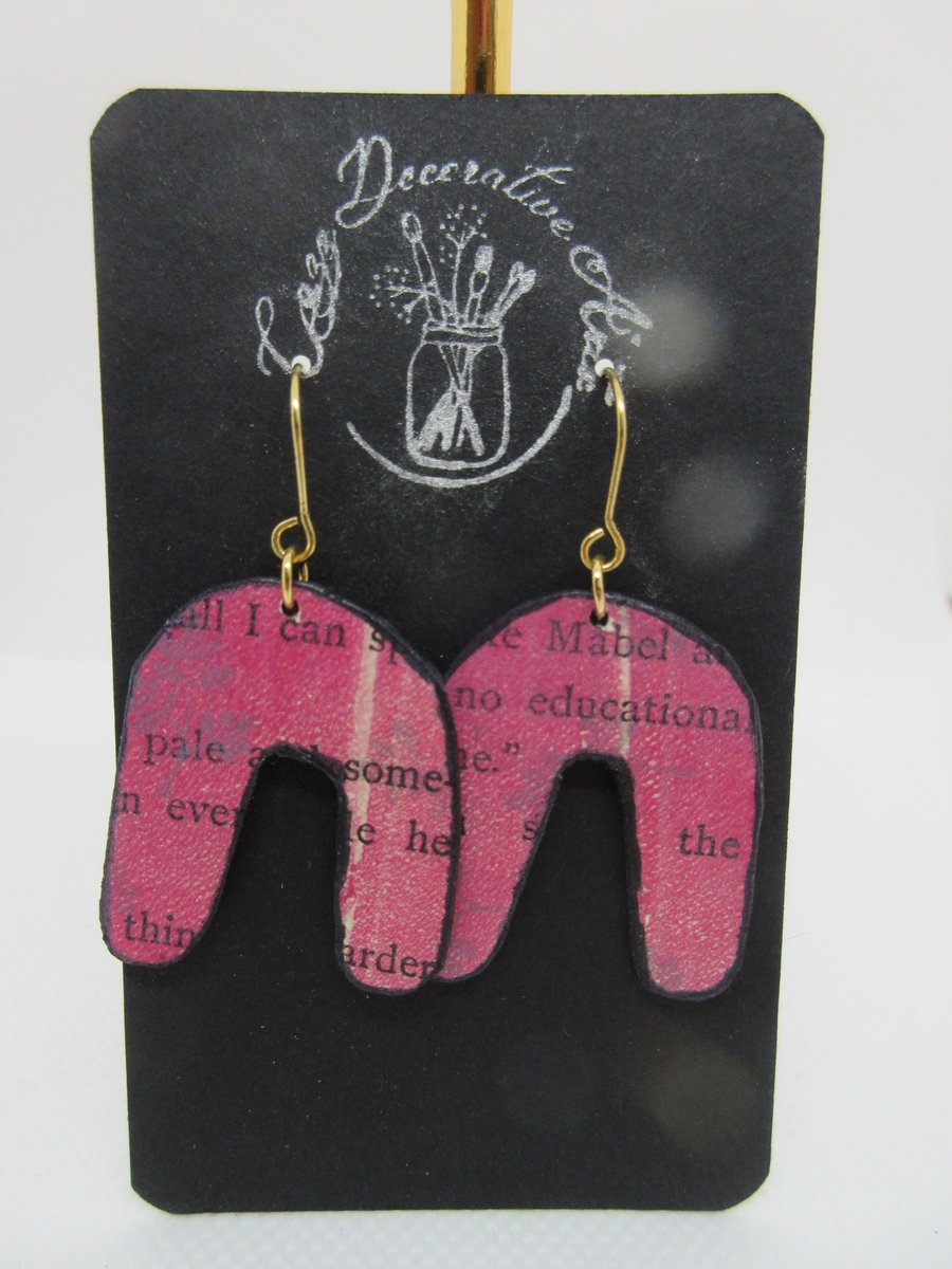 Upcycled Vintage Book Drop Earrings