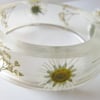 Real Daisy Resin Bangle - Pressed Flower Bracelet 