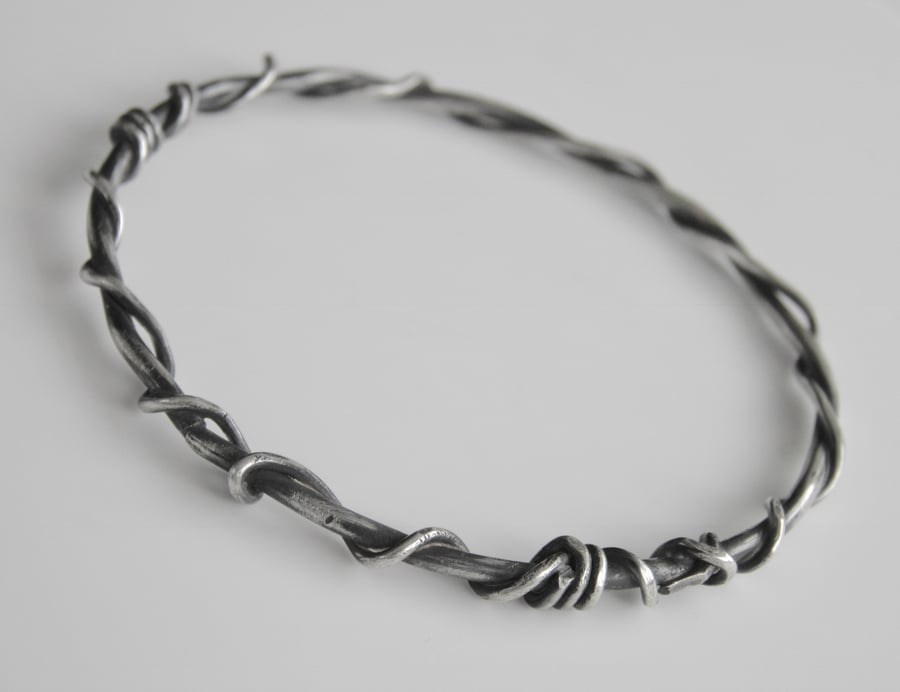 Sterling Silver Bangle Oxidised