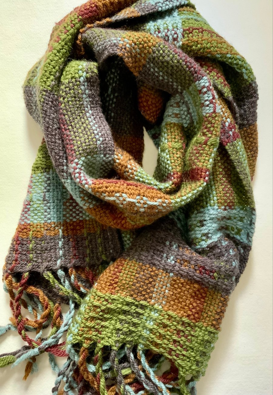 Handwoven Scarf, Autumn shades