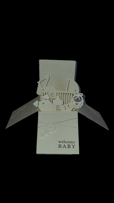 Cream New Baby Box Card 